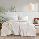 Porter - Full Soft Washed Pleated Comforter Set - Neutral