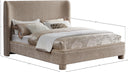 Penny - Chenille Fabric Bed - Meridian Furniture - Upholstered Beds - Elite Enclave Home