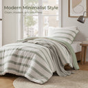 Merritt - Twin/Twin Long Yarn - Dyed Striped Comforter - Sage Green - Super Listing - Comforters & Sets - Elite Enclave Home