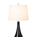 Glass Table Lamps With White Empire Shade (Set of 2) - Black And White