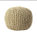 Jute Round Pouf Ottoman - Natural