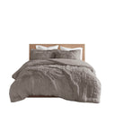 Malea - Twin Shaggy Duvet Cover Set - Gray