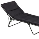 Steel Outdoor Chaise Lounge With Black Cushion - Black