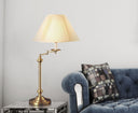 Metal Table Lamp With Off-White Empire Shade - Bronze
