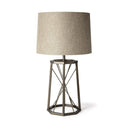 Lamp Base LED With Beige Shade - Bronze