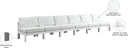 Nizuc - Outdoor Patio 6 Seat Armless Modular Sofa With White Frame - Meridian Furniture - Stationary Sectionals- Elite Enclave Home