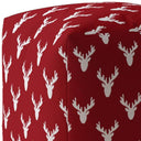 Cotton Stag, Pouf Cover - Red / White
