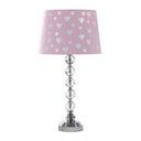 Crystal With Shade Table Lamp - Pink And White Dot