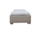 Chaise Lounge With Beige Cushion - Brown