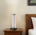Modern Crystal And Steel Table Lamp - White Sand