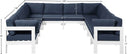 Nizuc - Outdoor Patio 10 Piece Modular Sectional With White Frame - Meridian Furniture - Stationary Sectionals- Elite Enclave Home