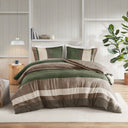 Boulder Stripe - King/California King Pieced Comforter Set - Green