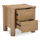 Treccia - 2 Drawer Nightstand - Oak - Moe's Home Collection - Accent Nightstands - Elite Enclave Home