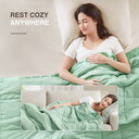 Windom - King All Season Hypoallergenic Blanket With 3M Scotchgard - Seafoam