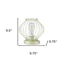 10" Bedside Table Lamp With Gold Cage Shade - Gold - HomeRoots - Table Lamps - Elite Enclave Home
