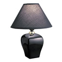 Ceramic Bedside Table Lamp With Black Shade - Black