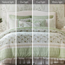 Dawn - 9 Piece King Percale Comforter Set - Sage Green