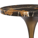 Karnes - Dark Marble Drink Table - Black / Bronze / Brown - Uttermost - Accent Tables - Elite Enclave Home