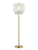 Novelty Floor Lamp With White Drum Shade - Gold - HomeRoots - Floor Lamps - Elite Enclave Home