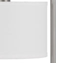 Metal Desk USB Table Lamp With White Drum Shade - Nickel