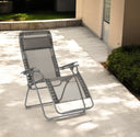 Metal Outdoor Zero Gravity Chair With Graphite Cushion - Graphite