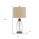 Mason Jar Table Lamp With Brown Drum Shade - Brown - HomeRoots - Table Lamps - Elite Enclave Home