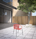 25" Metal Outdoor Dining Chair (Set of 2) - Red