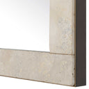 Pave - Rectangular Travertine Mirror - White