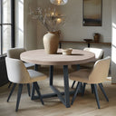 Reagan - Round Dining Table - Wheat / Slate - Chapel Hill - Dining Tables - Elite Enclave Home