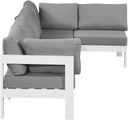 Nizuc - Outdoor Patio 5 Piece Modular Sectional With White Frame - Meridian Furniture - Stationary Sectionals- Elite Enclave Home