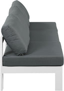 Nizuc - Outdoor Patio 3 Seat Armless Modular Sofa With White Frame