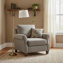Adjustable Height Swing Arm Floor Lamp With White Fabric Shade - Bronze - HomeRoots - Floor Lamps - Elite Enclave Home