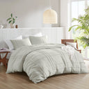 Porter - Full Soft Washed Pleated Duvet Cover Set - Silver - Comfort Spaces - Duvet Covers & Shams - Elite Enclave Home