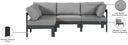 Nizuc - Outdoor Patio 4 Piece Modular Sectional With Gray Frame
