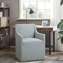 Charlotte - Skirted Dining Arm Chair With Casters - Blue - Madison Park - Arm Chairs - Elite Enclave Home