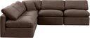 Indulge - Velvet 5 Piece Modular Corner Armless Sectional - Meridian Furniture - Stationary Sectionals - Elite Enclave Home