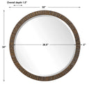 Wayde - Bark Round Mirror - Gold