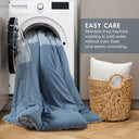 Miro - King/California King Soft Washed Block Comforter Set - Blue