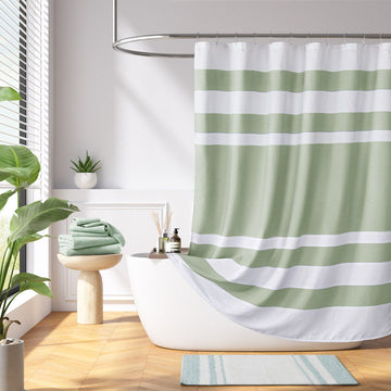 Spa Waffle - 108" x 72" Shower Curtain With 3M Treatment - Sage Green