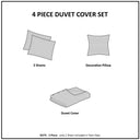Cassiopeia - Twin Watercolor Tie Dye Printed Duvet Cover Set With Throw Pillow - Lavender