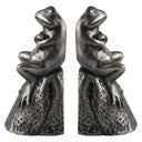 Daydreaming Bird - Frogs Aged Silver Bookends (Set of 2)