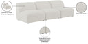 Miramar - 3 Seat Armless Modular Sofa - Meridian Furniture - Stationary Sectionals - Elite Enclave Home