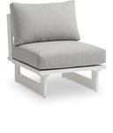 Maldives Water-Resistant Outdoor Patio Armless Chair with White Frame
