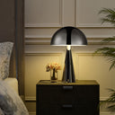 Iron USB Table Lamp With Silver Metallic Dome Shade - Silver Metallic