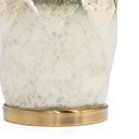 Mercury Glass Table Lamp With White Cone Shade - White And Gold