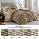 Jasmine - 3 Piece Full/Queen Ultrasoft Ribbed Comforter Set - Taupe