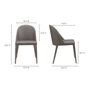 Burton - Vegan Leather Dining Chair (Set of 2) - Gray - Moe's Home Collection - Chair Sets - Elite Enclave Home