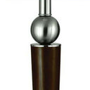 Metal Geometric USB Table Lamp With White Empire Shade - Nickel