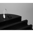 Wood Floor Lamp With Circular USB Charging Station Shelf - Black - HomeRoots - Floor Lamps - Elite Enclave Home
