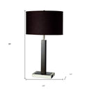Polyresin Table Lamp With Brown Classic Drum Shade - Black